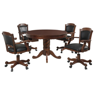 Turk 5-piece 3-in-1 Dining and Game Table Set Tobacco