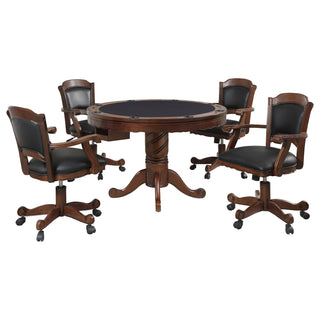 Turk 5-piece 3-in-1 Dining and Game Table Set Tobacco