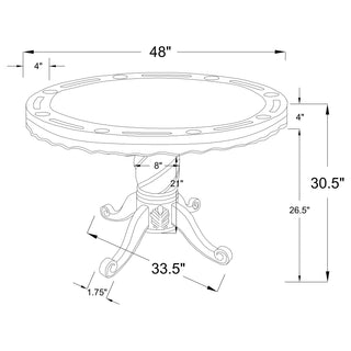 Turk 5-piece 3-in-1 Dining and Game Table Set Tobacco