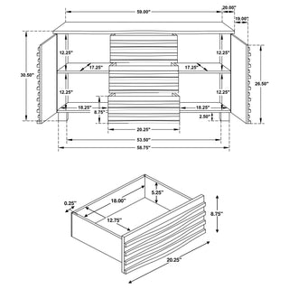 Stanton 3-drawer Sideboard Buffet Storage Cabinet Black
