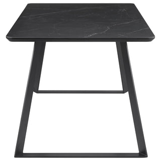 Smith 5-piece Rectangular Ceramic Top Dining Table Set Black