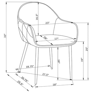 Emma Fabric Upholstered Dining Arm Chair Fog Grey (Set of 2)