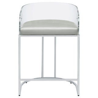 Thermosolis Clear Acrylic Counter Chair Chrome (Set of 2)