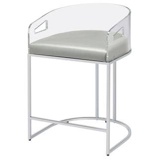 Thermosolis Clear Acrylic Counter Chair Chrome (Set of 2)