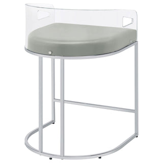 Thermosolis Clear Acrylic Counter Chair Chrome (Set of 2)