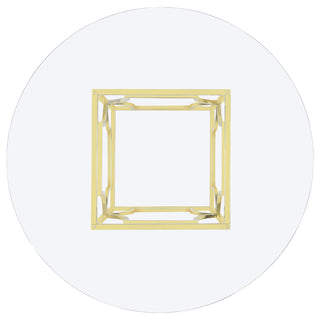 Starlight Round 54-inch Glass Top Metal Dining Table Brass