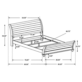 Stillwood Wood Queen Sleigh Bed Vintage Linen
