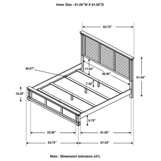 Hillcrest Wood Queen Panel Bed Distressed White