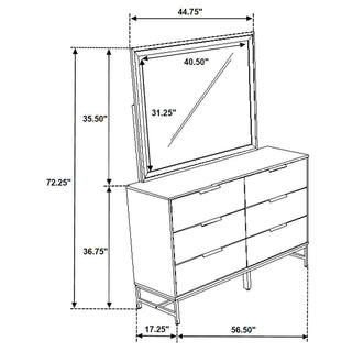 Sonora 6-drawer Dresser with Mirror White