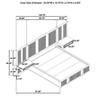 Terrace 6-piece Eastern King Panel Bedroom Set Ash Brown