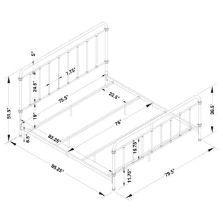 Livingston Metal Eastern King Open Frame Bed Dark Bronze
