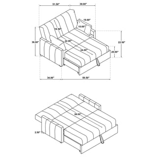 Portland Boucle Upholstered Sleeper Sofa Bed Latte