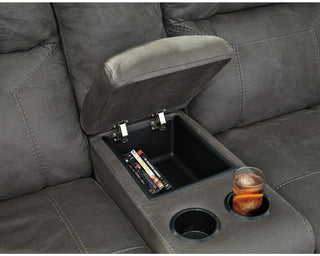 Austere Reclining Loveseat with Console