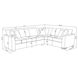 Ashford Chenille Upholstered Sleeper Sectional Sofa Greige