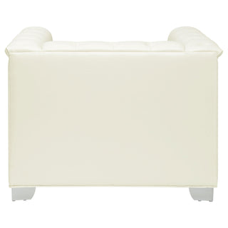 Chaviano 3-piece Upholstered Track Arm Sofa Set Pearl White