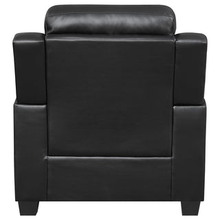 Finley 3-piece Upholstered Padded Arm Tufted Sofa Set Black