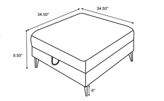 Clint Square Upholstered Tufted Storage Ottoman Aloe
