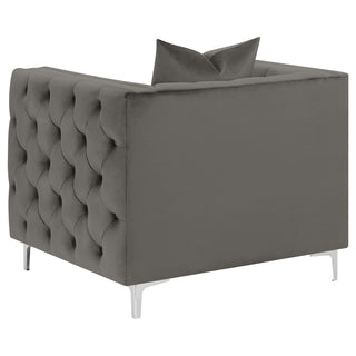 Phoebe Upholstered Tuxedo Arm Tufted Chair Urban Bronze