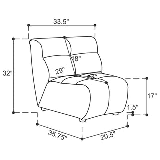 Charlotte 5-piece Upholstered Modular Sectional Sofa Ivory