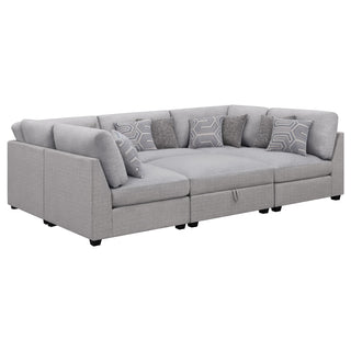 Cambria 6-piece Upholstered Modular Sectional Sofa Grey