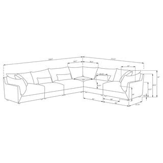 Sasha 6-Piece Upholstered Modular Sectional Barely Black