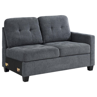 Georgina Upholstered RAF Loveseat Steel Grey