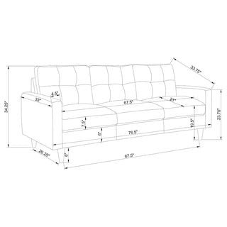 Watsonville 3-piece Upholstered Track Arm Sofa Set Grey