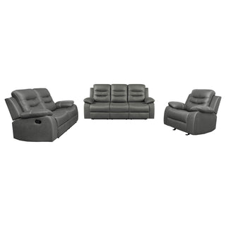 Nova 3-piece Upholstered Padded Arm Sofa Set Dark Grey