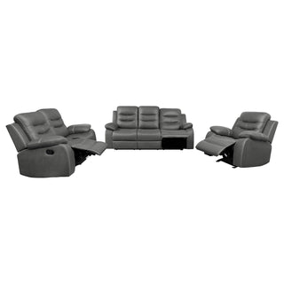 Nova 3-piece Upholstered Padded Arm Sofa Set Dark Grey