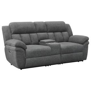 Bahrain Upholstered Power Loveseat Charcoal
