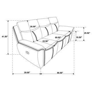 Sloane 3-piece Upholstered Reclining Sofa Set Blue