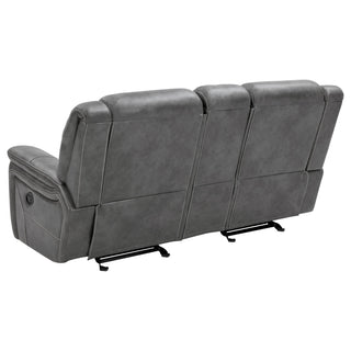 Conrad Upholstered Padded Arm Glider Loveseat Grey