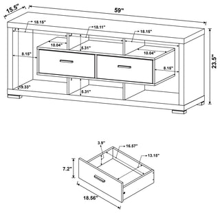 Darien 2-drawer Engineered Wood 59-inch TV Stand White