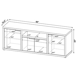 Tabby 4-door Engineered Wood 60-inch TV Stand Mango