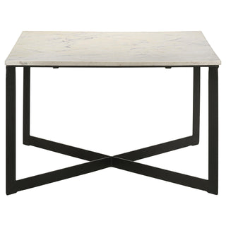 Tobin Square Marble Top Coffee Table White and Black