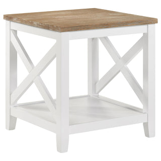 Hollis 2-piece Square Coffee and End Table Set White