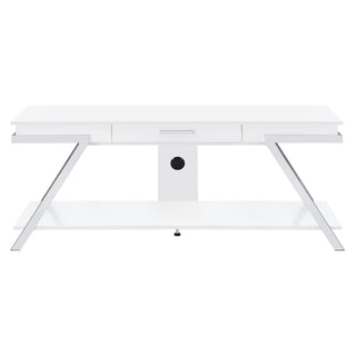 Marcia 1-drawer Wood 60-inch TV Stand White High Gloss
