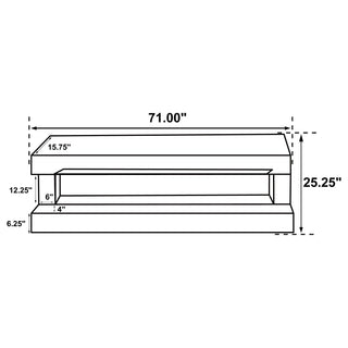 Vallerie 71-inch TV Stand with Visual Flame Box Black