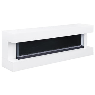 Vallerie 71-inch TV Stand with Visual Flame Box White