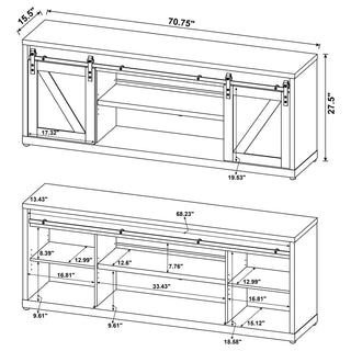 Brockton 2-door Engineered Wood 71-inch TV Stand Grey Driftwood