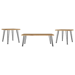Zander 3-piece Rectangular Coffee and End Table Set Natural