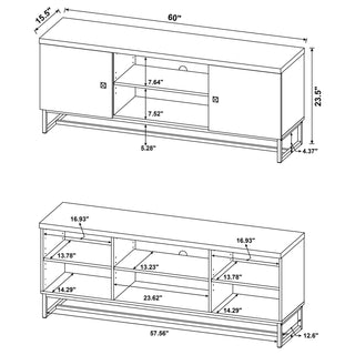 Myles 2-door Engineered Wood 60-inch TV Stand Rustic Oak