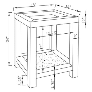 Valentina 1-shelf Square Glass Top Side End Table Silver