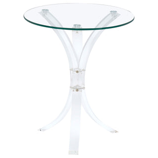 Laning Round Glass Top Acrylic Side Table Clear