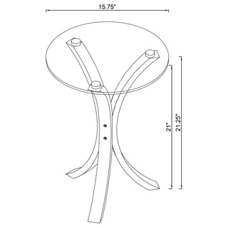 Edgar Round Glass Top Accent Side Table Cappuccino