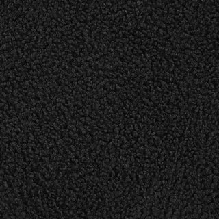 Valia Faux Sheepskin Upholstered Round Storage Ottoman Black