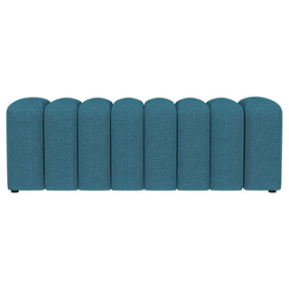 Summer Fabric Upholstered Tufted Accent Bench Peacock Blue