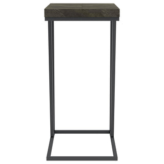 Carly Expandable Engineered Wood C-Shaped Side Table Grey