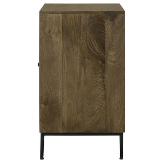 Zaria 2-door Wood Trellis Accent Storage Cabinet Brown