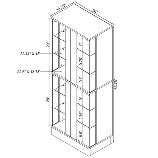 Cabra 4-door LED Curio Display Cabinet White High Gloss